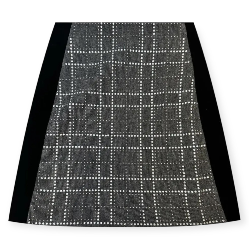 Pinko Embellished Mini Skirt Gray Black Viscose Rhinestone IT 38 US 2 Small NWT - Picture 6 of 6